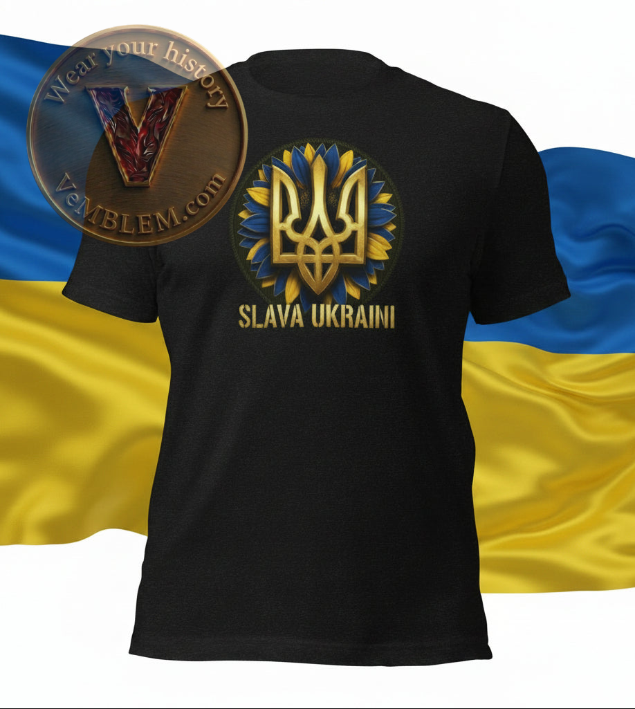 Badged - Black Slava Ukraini 3 T-shirt (Unisex)