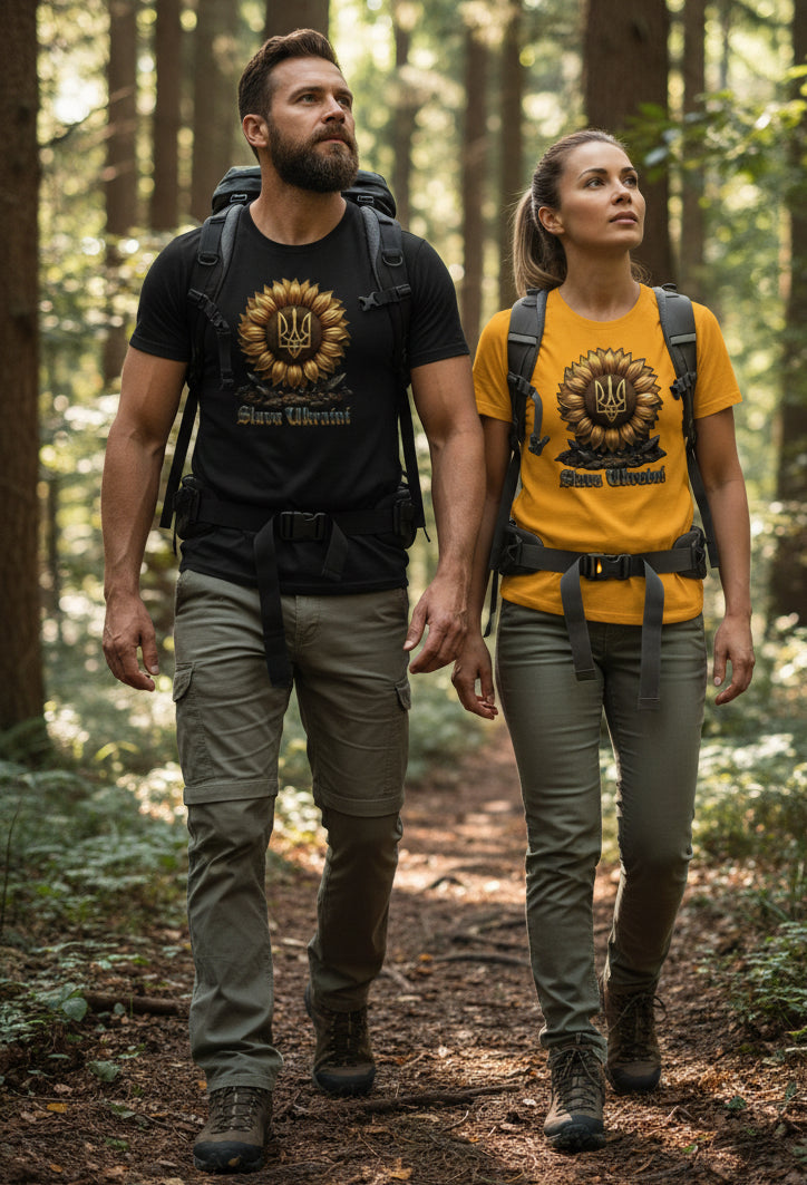 Gold-Black-SlavaUkraini-T-shirt-Unisex