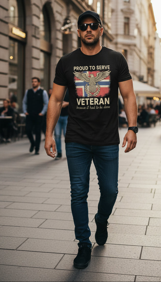 Vintage-black. NOR Veteran - Proud to serve