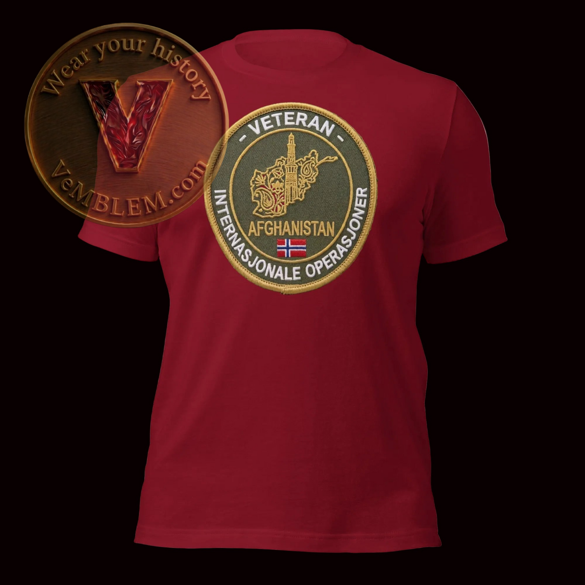 Badged - Stolt Veteran Afghanistan - T-Shirt (Stor Patch)
