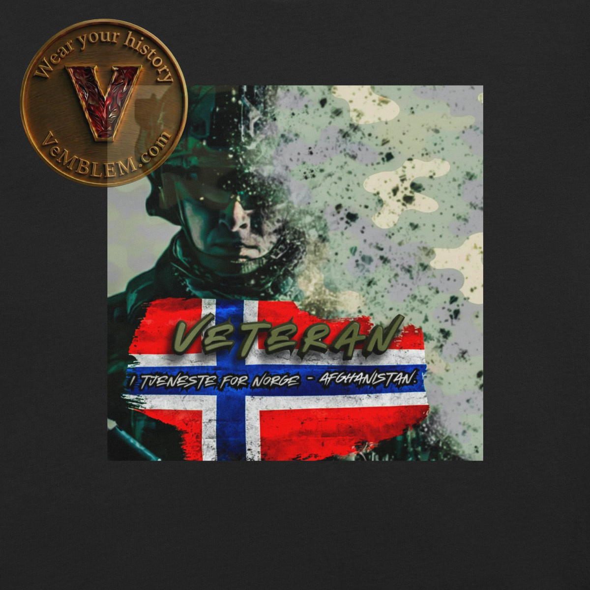 Badged - Stolt NOR Afghanistan Veteran - T-shirt
