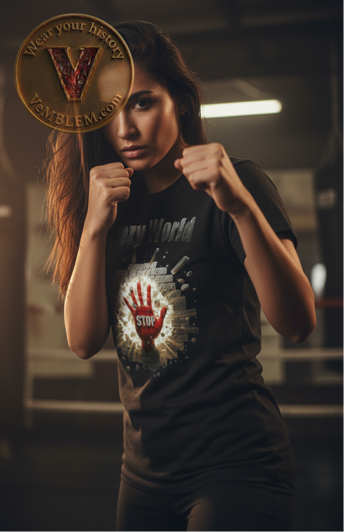 Badged - Crazy World - STOP - Mann&Kvinne T-shirt
