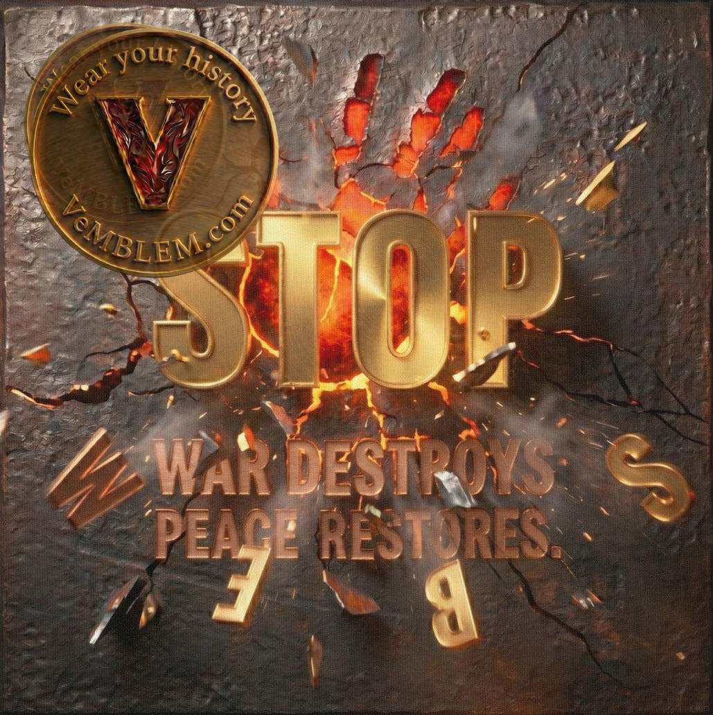 Badged - Stop - War destroyes, Peace Restores - T-shirt