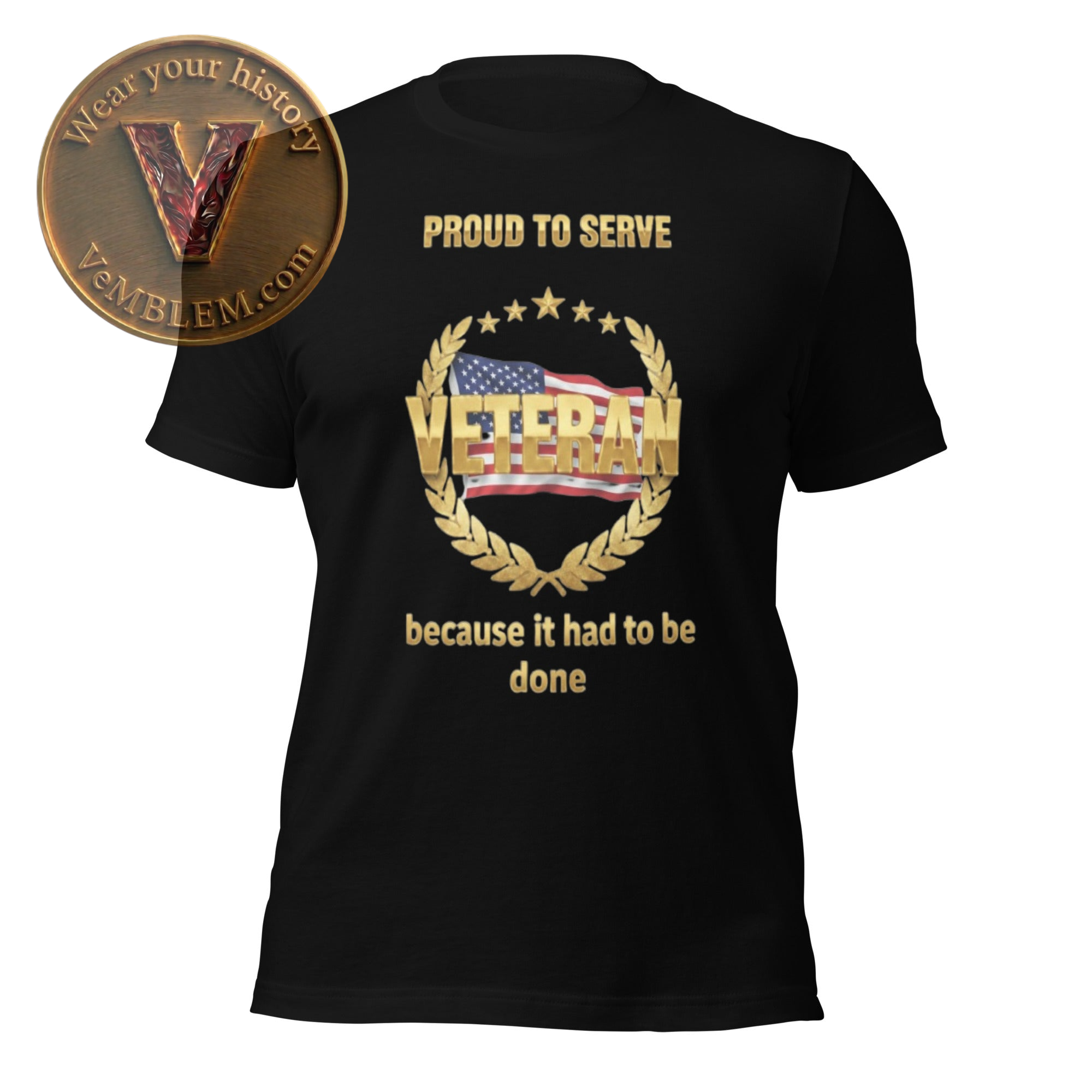Badged - US Veteran - Proud to serve - T-shirt